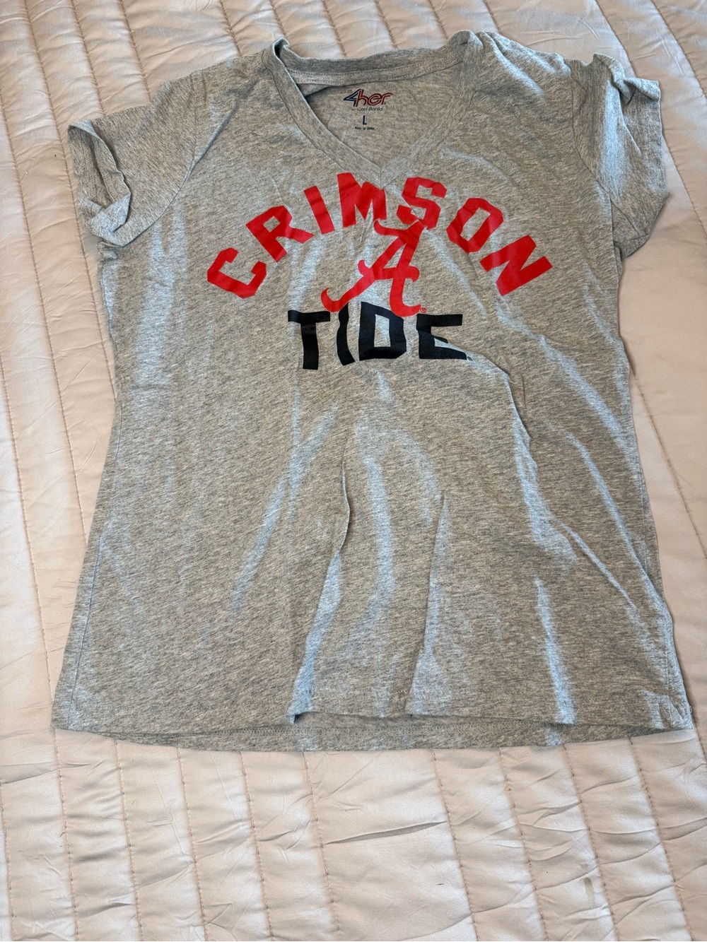 Alabama Crimson Tide G-III 4Her by Carl Banks Women’s Large Gray V-Neck T-Shirt